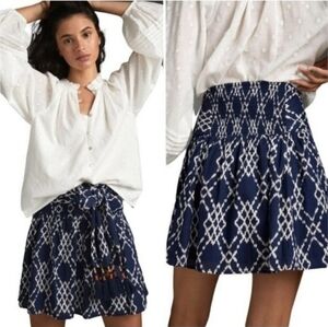 Anthropologie Rimbaud Tribal Tie-Waist Tassel Ruffle Mini Skirt Size Medium